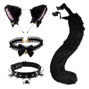 2667 4 Pcs Cat Ears And Wolf Fox Animal Tail Cosplay Costume